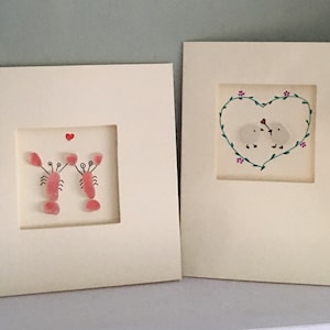 Cartes uniques faites main, cartes d'anniversaire en verre de mer, cartes d'anniversaire, carte faite main, merci, cartes de fête des mères, fête des pères, saint-valentin