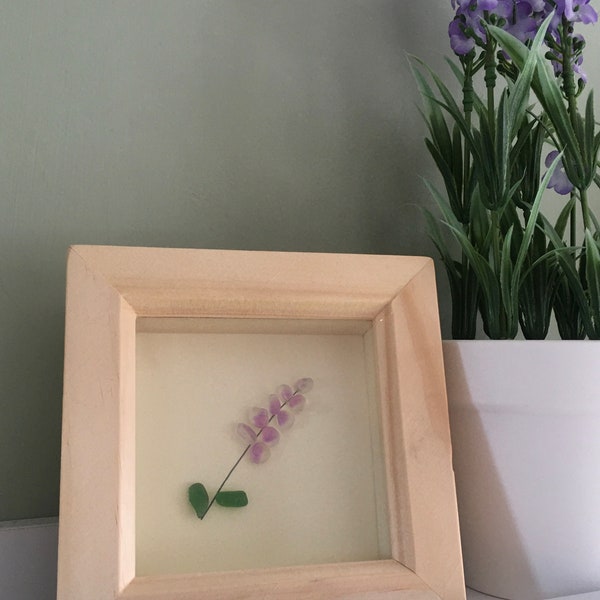 Seaglass flowers framed art. Seaglass snowdrops. Easter gift,  Seaglass picture. Seaham seaglass art. Mother’s Day gift. Birthday gift.