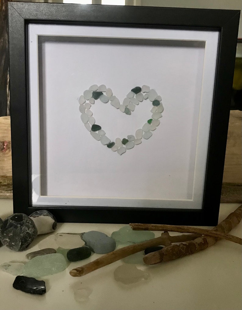 Sea Glass and Pebble Art Handmade Sea Glass Seaham Seaglass Etsy