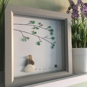Seaglass gift, Birthday gift, Seaglass framed picture. valentines gift. Handmade mothers day gift, Seaham seaglass. Valentines gift, gifts