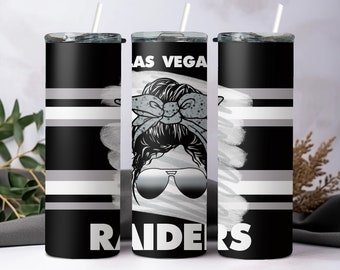 Bun Mom Raider 20oz AND 30oz Skinny Tumbler Sublimation PNG Template, Straight Wrap, Raider PNG, Football, Raider Nation, Digital Download