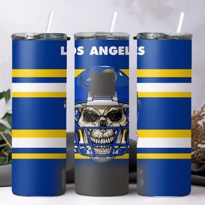 20oz EN 30oz skinny Tumbler sublimatie PNG-sjabloon, Straight Wrap, Los Angeles, rammen, voetbal, ramshuis, digitaal downloadbestand
