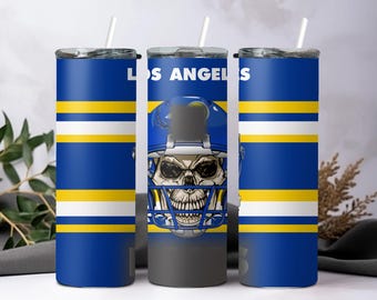 20oz AND 30oz Skinny Tumbler Sublimation PNG Template, Straight Wrap, Los Angeles, Rams, Football, Rams House, Digital Download File
