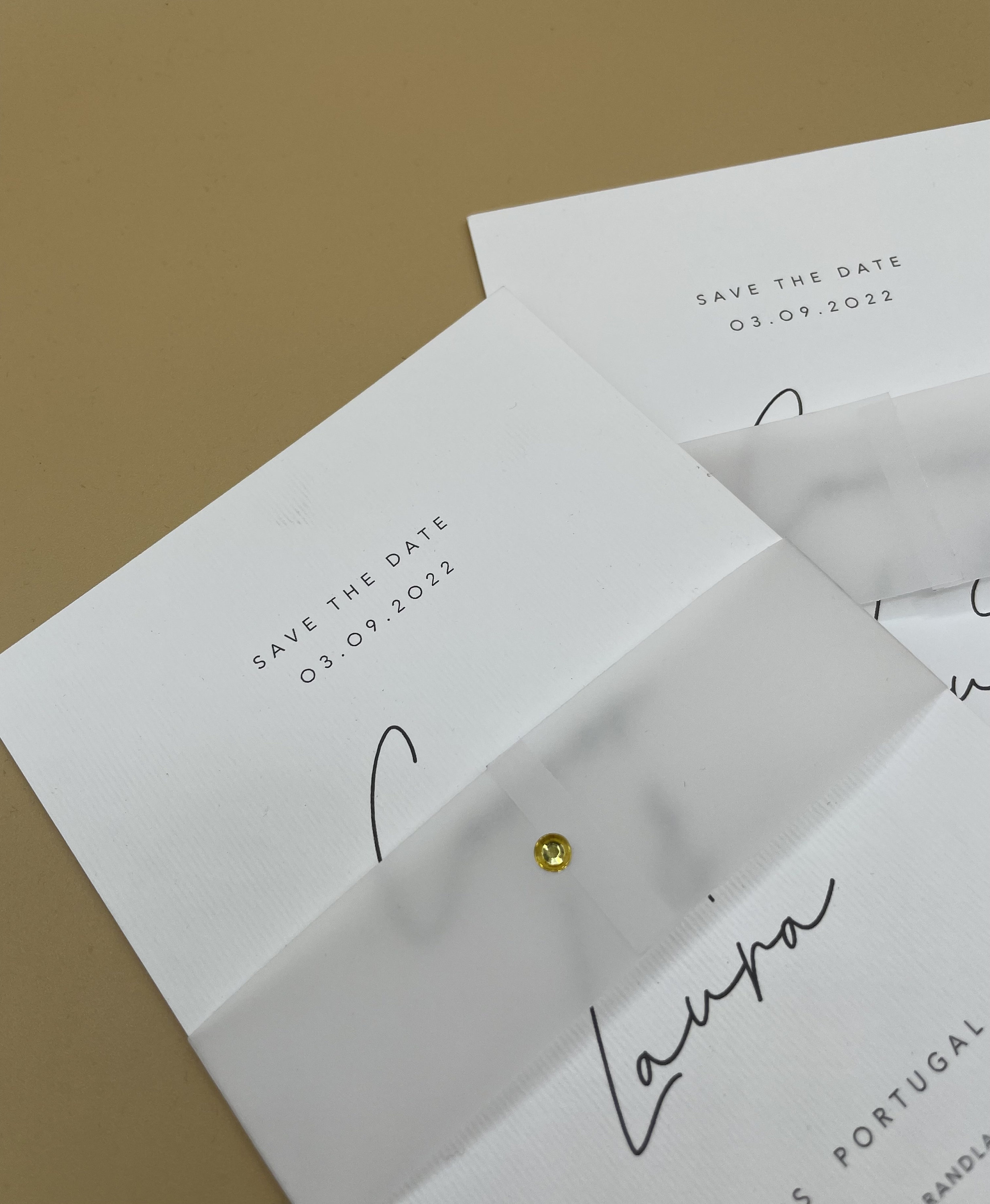 Pre Folded A6 Invite Vellum Belly Bands, Vellum Wraps A6 Wedding