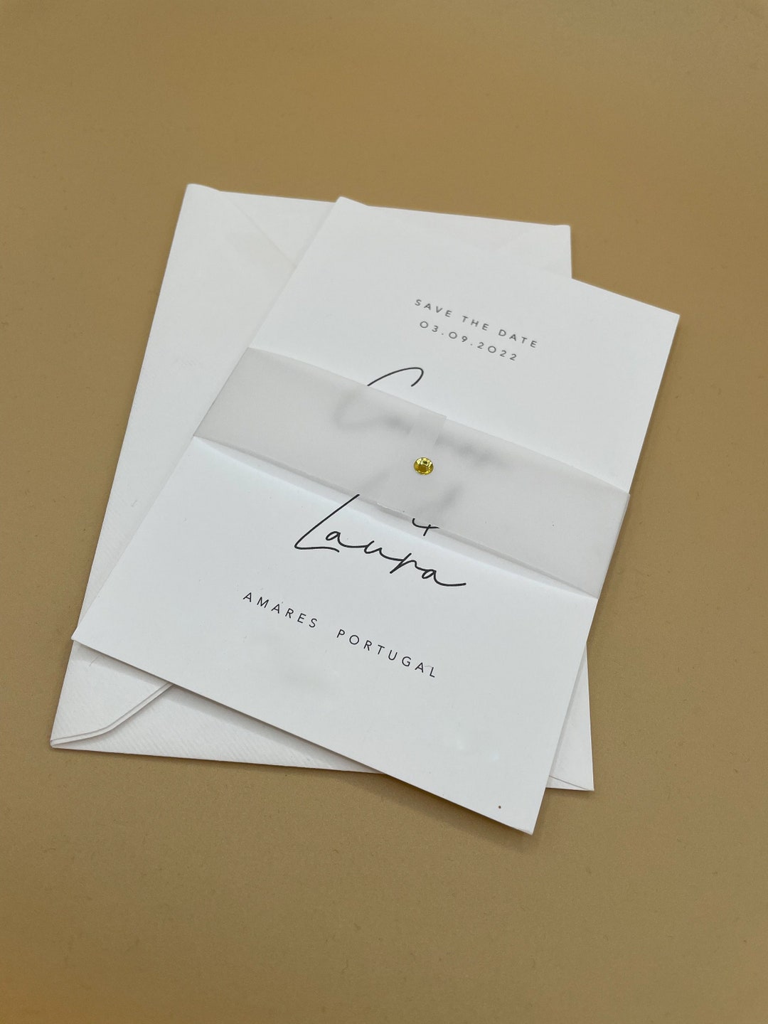 Pre Folded A6 Invite Vellum Belly Bands, Vellum Wraps A6 Wedding