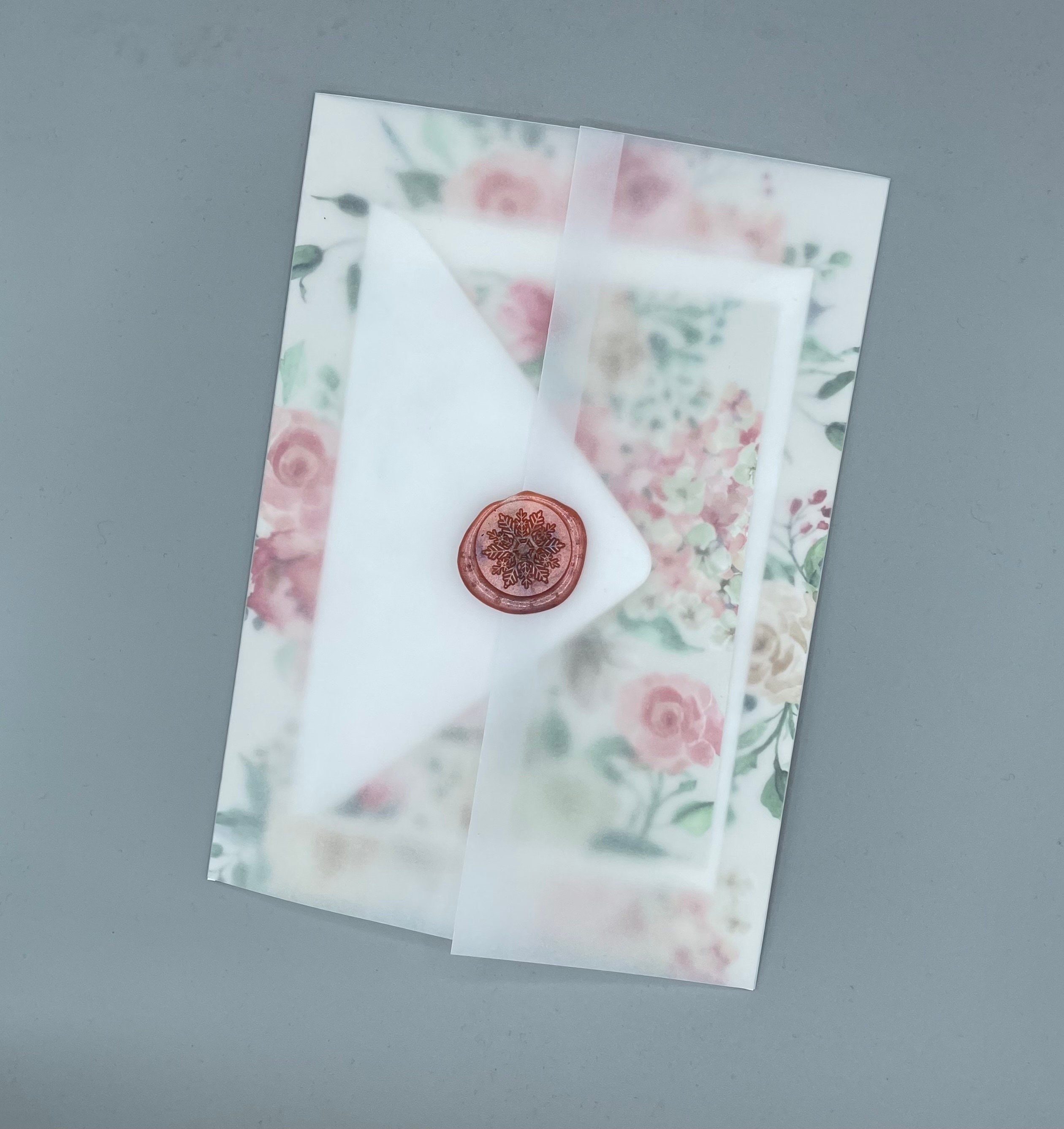 Prefolded A5 Invite Vellum Full Jackets, Vellum Jacket Wrap A5 Wedding