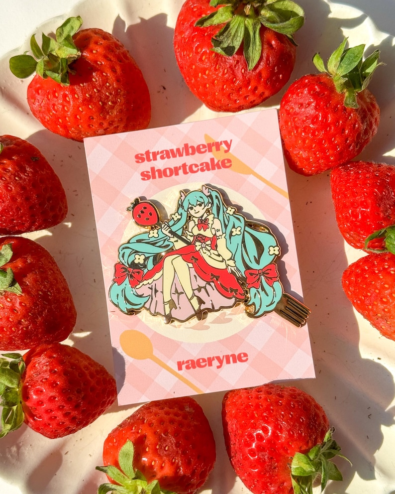 Hatsune Miku Figure Enamel Pin Symphony Strawberry Magical Mirai image 1
