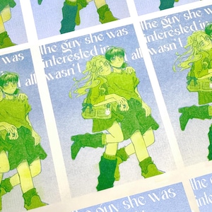 the guy she was interested in wasn&#39;t a guy at all: green yuri postcard