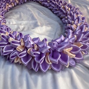 Approx. 36” | Ribbon Lei | Lavender & Peach