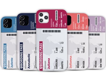 Personalized Travel Phone Case | Custom Boarding Pass Design | Plane Ticket Theme | Customized with Your Name | Aviation Lover