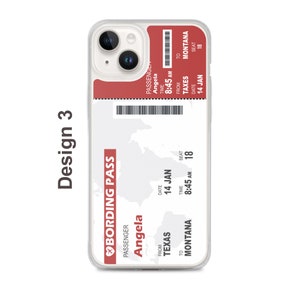 Custom Boarding Pass Phone Case, Personalized Aviation Travel Theme, Unique Gift Customized with Your Name, Personalized Plane Ticket Phone Case, Travel Lover Gift,Aviation Lover Phone Case,ticket phone case, custom phone case