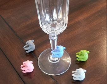 6pc. Very Cute Silicone Koala Glass Marker/Glass Charms/Drink Markers/Glass Identifier/Drink Tracker