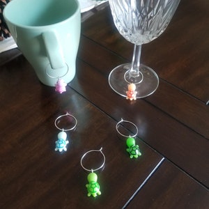 5pc. Very Cute Turtle Wine Glass Markers/Glass Charms/Drink Markers/Glass Identifier/Drink Tracker