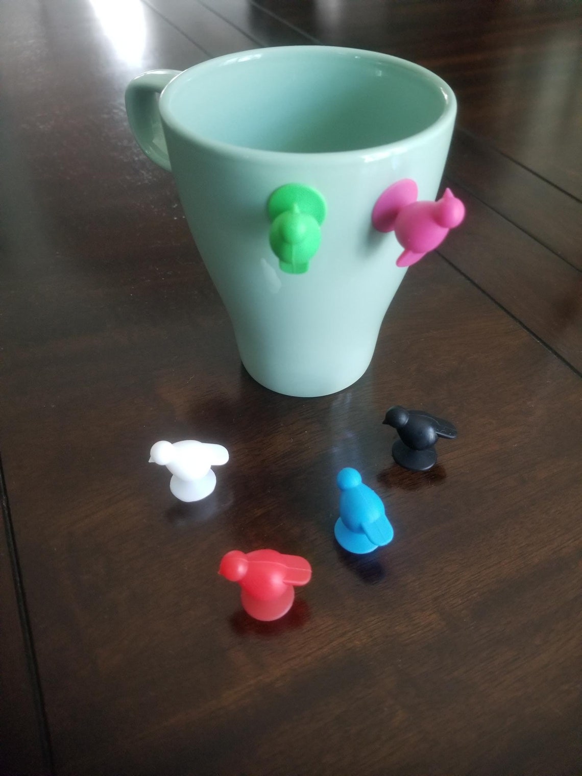 6pc. Silicone Suction Bird Coffee Mug Marker/water Glass Markers/drink