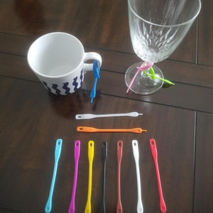 12pcs.  Silicone Coffee Mug Marker/ Glass Markers/Drink Markers/Drink Identifier/Glass Charms