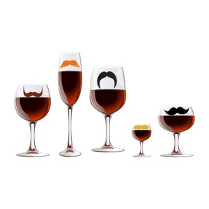 6pc. Silicone Mustache Glass Marker/ Glass Charms/Drink Markers/Glass Identifier/Drink Tracker