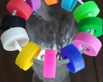 12pc. Silicone Loop Coffee Mug Marker/Glass Markers/Drink Markers/Drink Identifier/Drink Tracker/Glass Charms