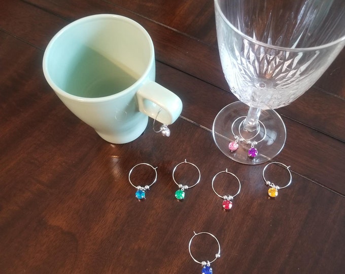 Marqueurs de verre en cristal 8pc/breloques en verre/marqueurs de boissons/identifiant de boisson/traqueur de boissons
