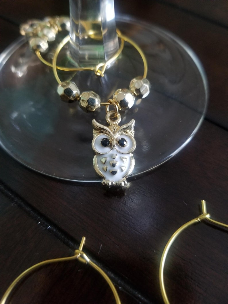 7pc. Beautiful Owl Wine Glass Markers/glass Charms/drink Etsy