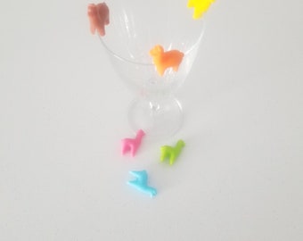 6pc. Cute Silicone Lamas Glass Charms/ Glass Marker/ Glass Identifier/Drink Markers/Drink Tracker