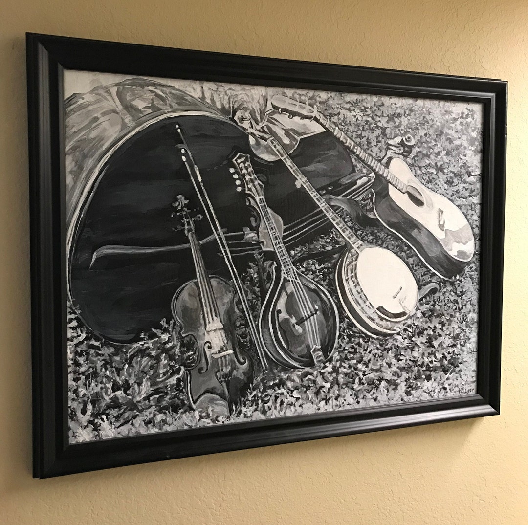 Original Bluegrass Instruments Acrylic Painting - Etsy