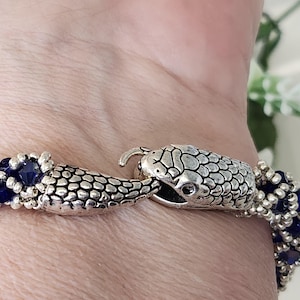 Blaues Schlangen Armband Kristall perlen perlen handgewebt geschenk für sie