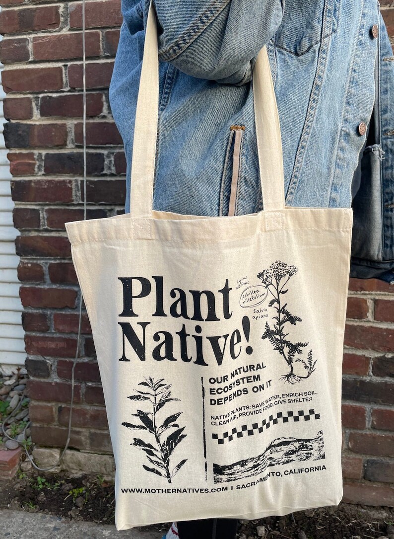 Plant Native Canvas Tote Etsy