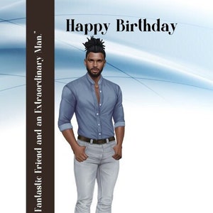 Alles Gute zum Geburtstag, Afroamerikaner männlich, Grußkarte, Geburtstagskarte
