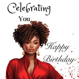 ¡Feliz cumpleaños! Tarjeta de felicitación afroamericana, Celebración
