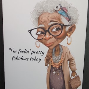 Fabful/ Birthday: freche afroamerikanische Frauenkarten, Feiern, Geburtstag, Glückwünsche, BFF, Grüße. Unbedeutende Schwestern
