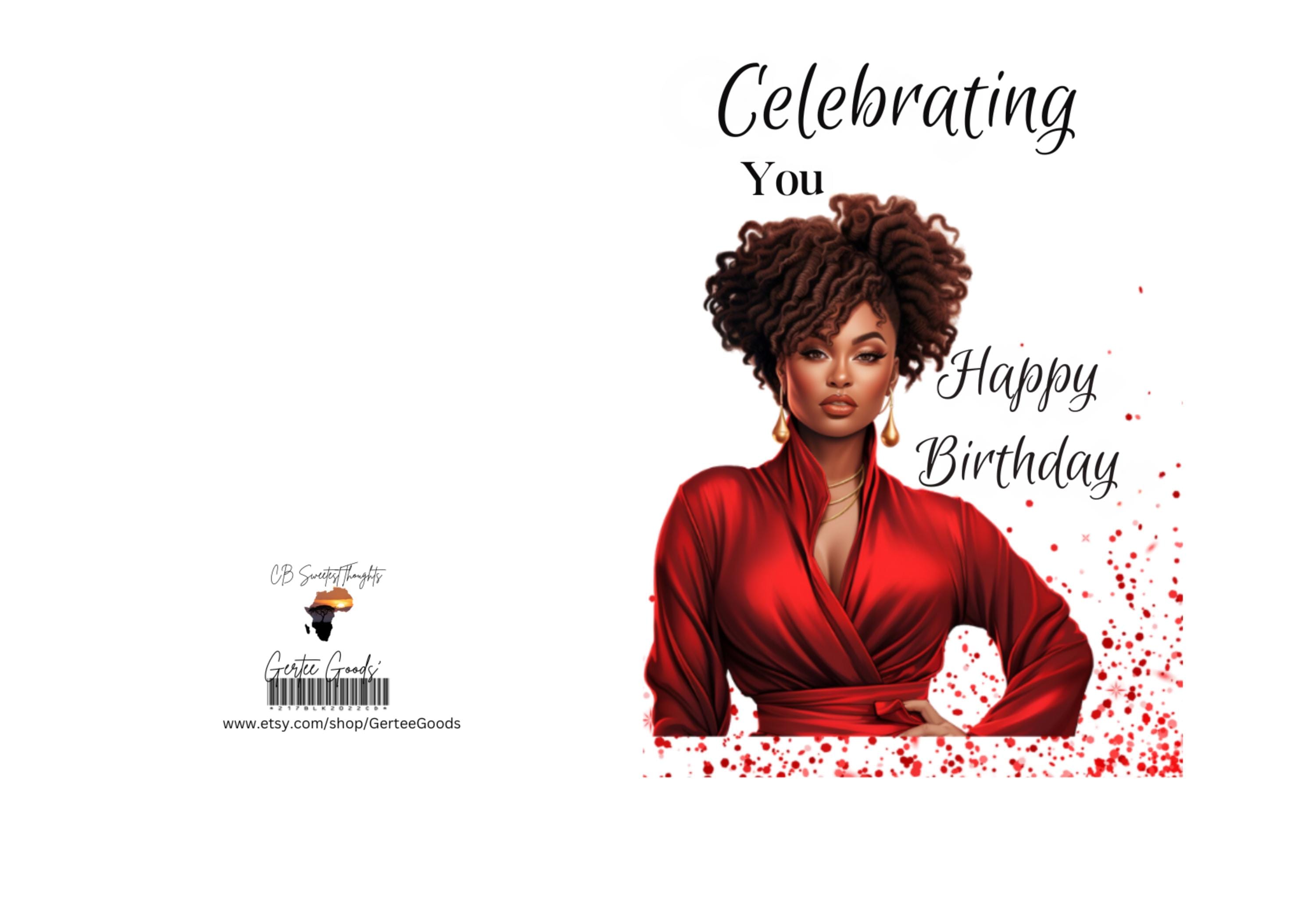 Celebrating You Happy Birthday Card | African American Greeting Card | Blank Inside | Celebration Card for Friends and Family