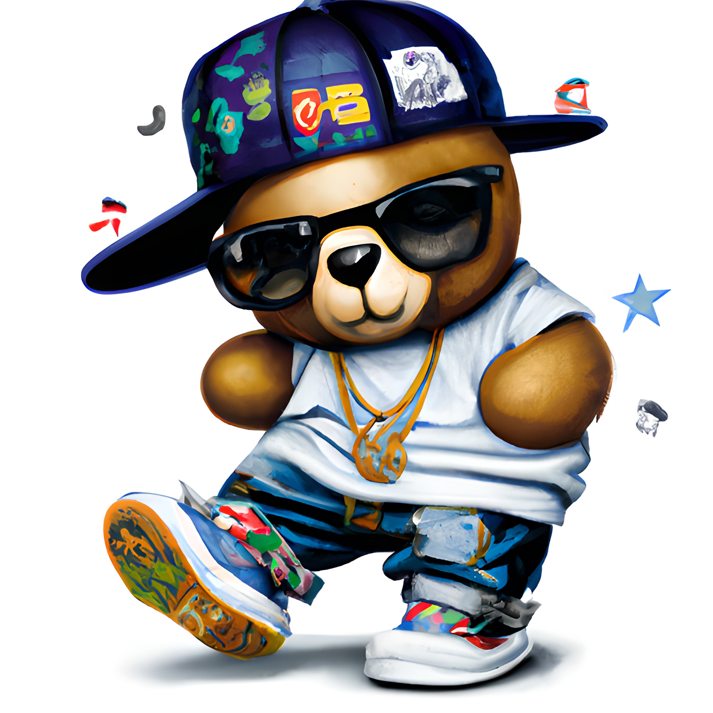 Hip Hop Bear, Digital, Printable, Png - Etsy