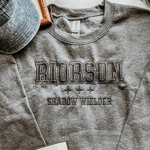 Xaden Riorson Shadow Wielder Embroidered Sweatshirt, Fourth Wing Reading Sweater, Official Rebecca Yarros Merchandise, Gift for Book Lovers