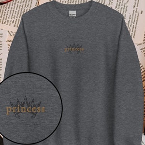 Princess Embroidered Sweatshirt, Bridget Twisted Games Sweater, Official Ana Huang Merch, Birthday Gift for Book Lovers from Best Friends