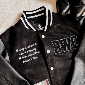 Riders Quadrant Varsity Bomber Jacket, Fourth Wing Letterman Jacket, Official Rebecca Yarros Merch, Gift for Book Lovers from Best Friends