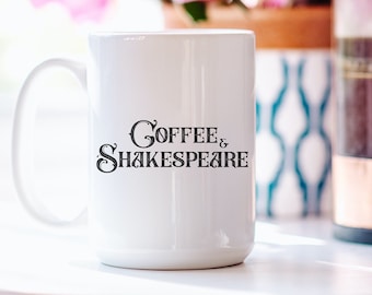 Taza de William Shakespeare, café y Shakespeare, taza literaria para profesora de inglés, regalo de cumpleaños para escritora, taza literaria para su mamá