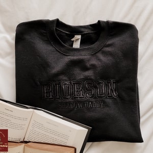 Xaden Riorson Shadow Daddy Embroidered Sweatshirt, Fourth Wing Reading Sweater, Official Rebecca Yarros Merchandise, Gift for Book Lovers