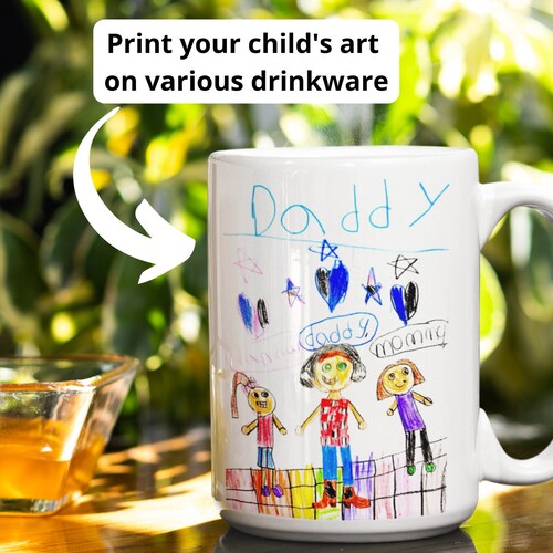 Personalized Kids Drawing Mug Kids Artwork Mug Child's Etsy