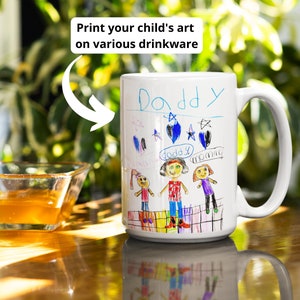 Personalized Kids Drawing Mug Kids Artwork Mug Child s Drawing
