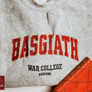 Basgiath War College Embroidered Sweatshirt, Fourth Wing Reading Sweater, Official Rebecca Yarros Merch,Gift for Book Lover from Best Friend