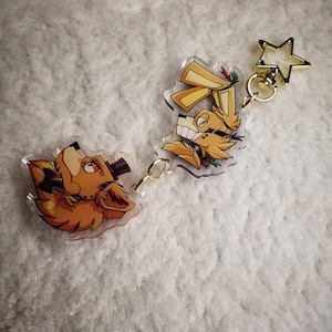 five nights at freddy&#39;s William afton and henry emily connection keychain