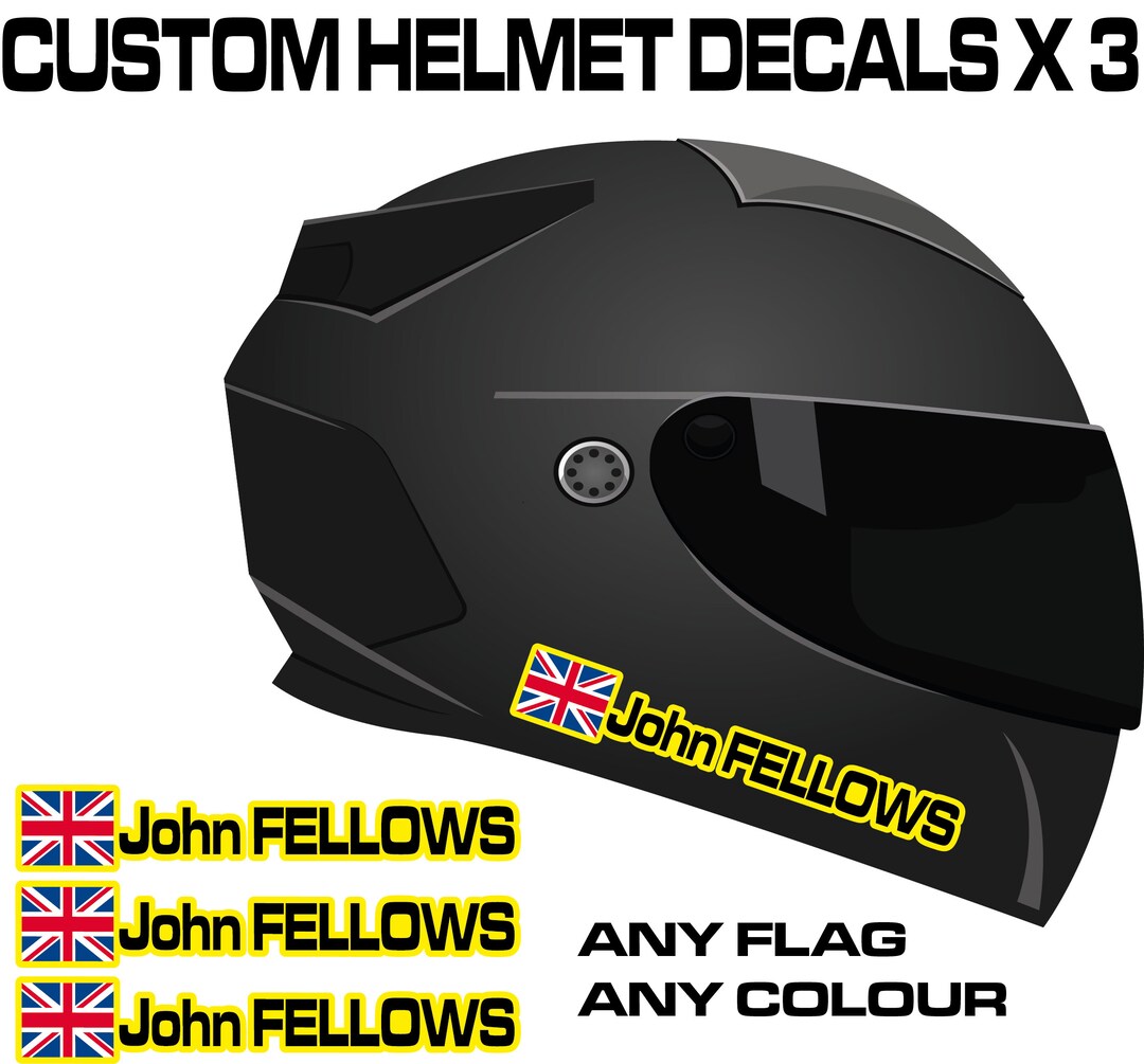 Helmet Name Stickers Decals Motorcycle Rally Kart Motorbike - Etsy