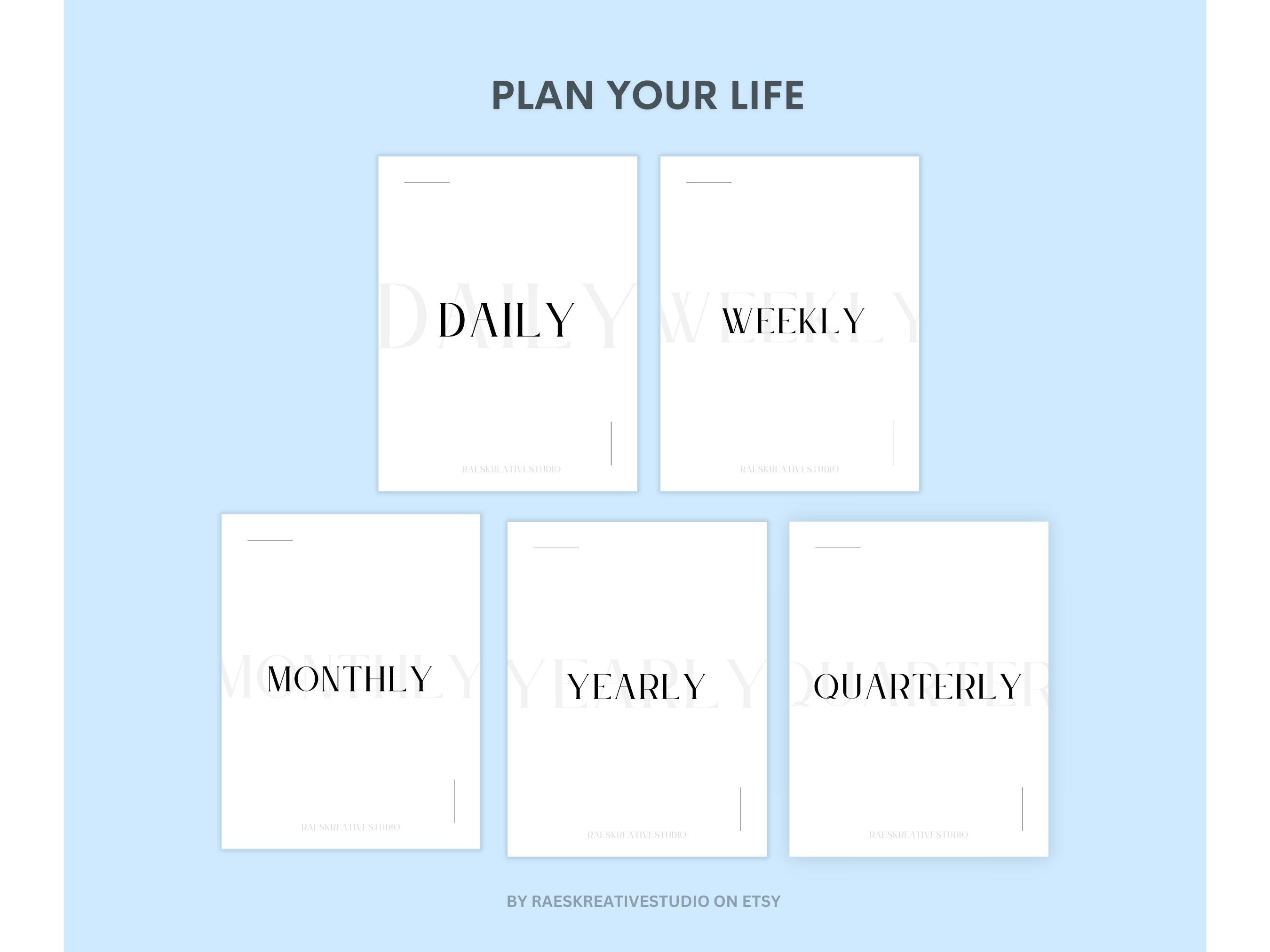Life Area Dashboard Printable Set, Planner Inserts (A4, A5, Letter Size ...
