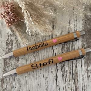 Holz Kugelschreiber personalisiert Namen Herz