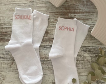 Children's socks personalized name back to school
