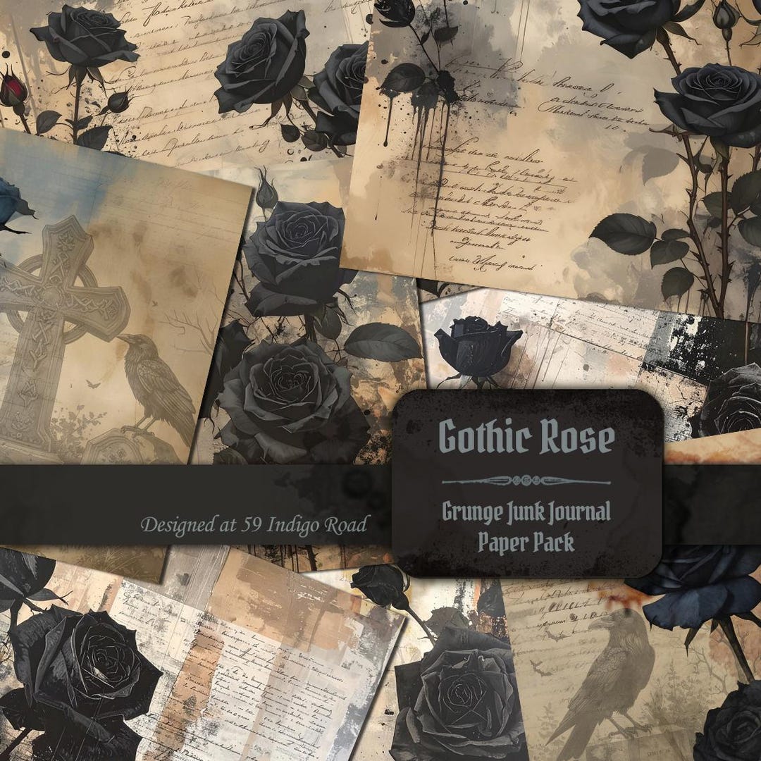 Gothic Rose Junk Journal Paper Pack - 31 Digital Sheets - Victorian ...