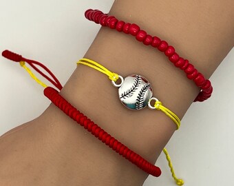 Softball Bracelet Softball Jewelry Pura Vida Style Charm Bracelet Waxed Cord Set Team Gift Friendship Bracelet Build Your Own Team Color