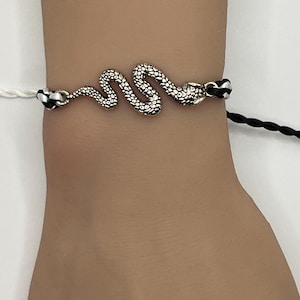 Snake Bracelet Jewelry Custom Personalize Build Your Own Wax String Cord Charm Adjustable Friendship Serpant Viper Cobra Python Rep Gift
