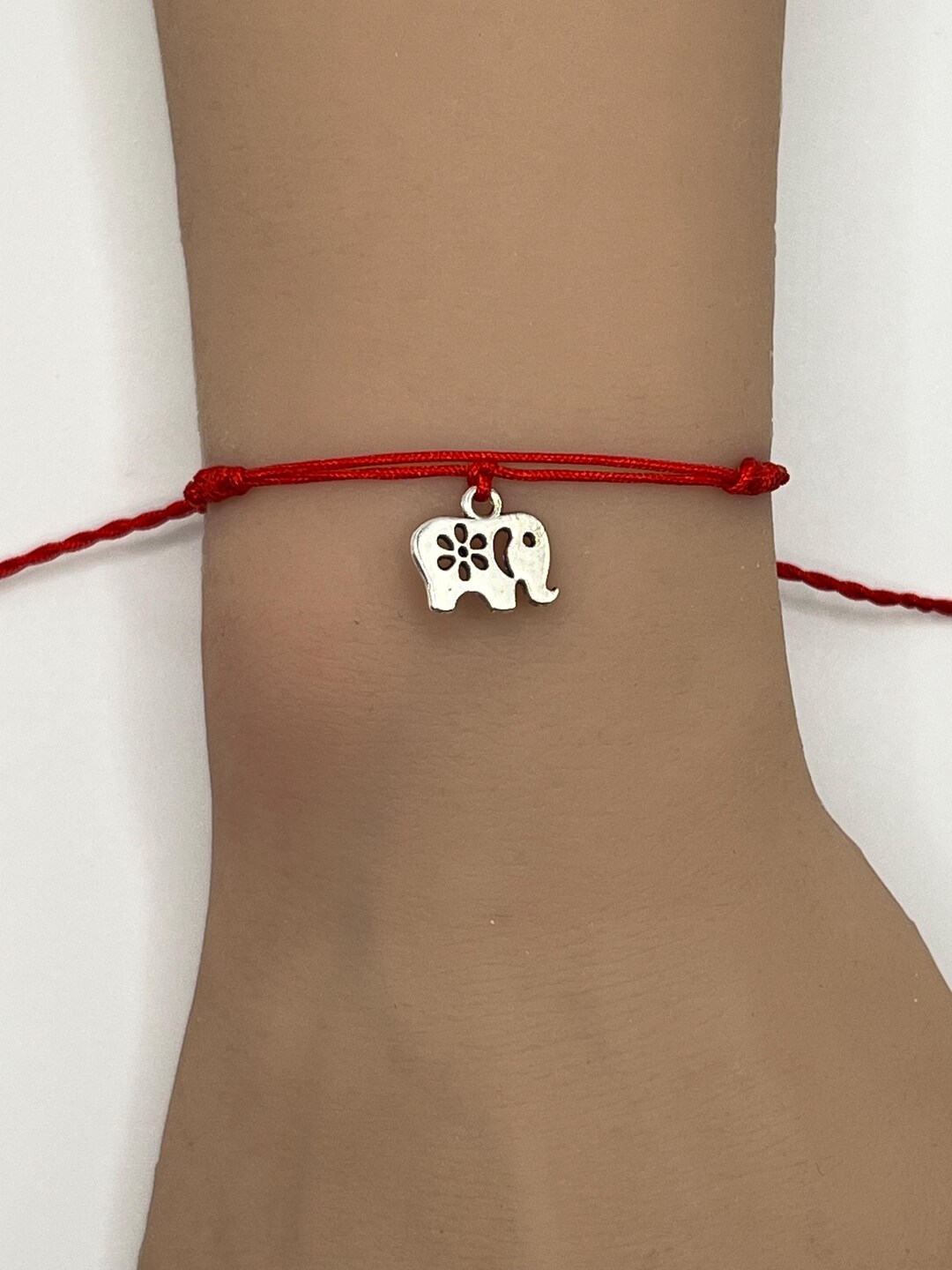 Personalized Adjustable String Cord Bracelet Elephant Charm Custom Team ...