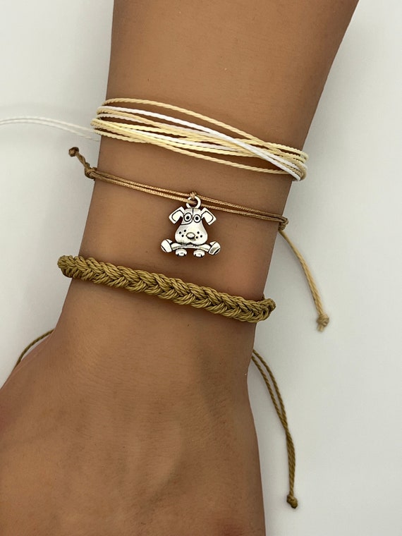 Dog Jewelry Dog Bracelet Waxed String Cord Bracelet Adjustable